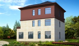 12x10米新中式农村三层自建小别墅图，贵气、优雅、大方、舒适